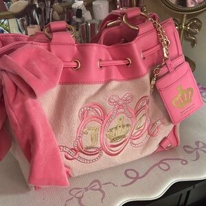 Juicy Couture Pink Shoulder Bag with Gold Accents